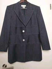 Escada, Blazer, Jacke, Margaretha Ley, Gr. 40, Vintage, Schurwolle, Blau