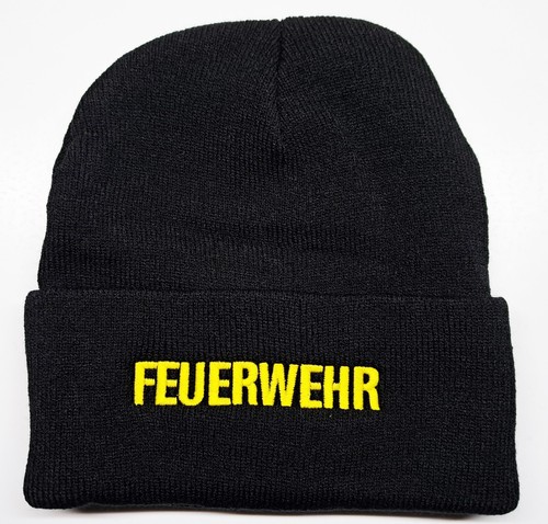 Feuerwehr strickmütze schwarz - feuerwehr,