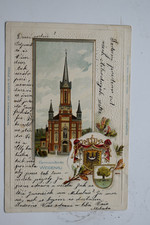 Präge Litho Gruss aus Weidenau Gymnasialkirche Jesenik Mähren Sudeten Schlesien
