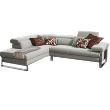 Willi Schillig Ecksofa Finn 20974 im Flachgewebe steel grau Kopfteilverstellung