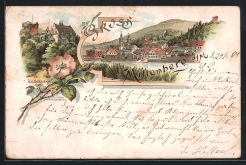 Lithographie miltenberg m - lithographie, a.