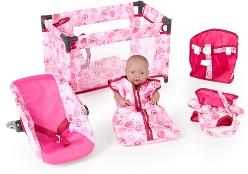 Tlg puppenzubehör set rosa - puppenzubehör,
