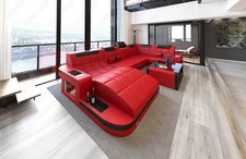 Leder wohnlandschaft couch - leder,