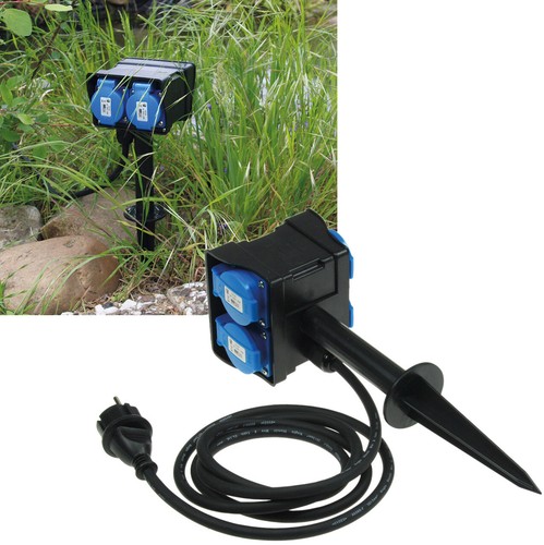 Fach gartensteckdose mit - 4-fach,