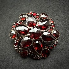 Tracht brosche granat rot - brosche,