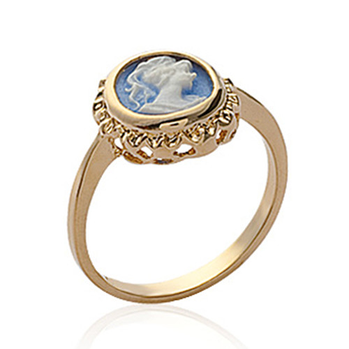 Ring kamee blau und vergoldet - kamee,