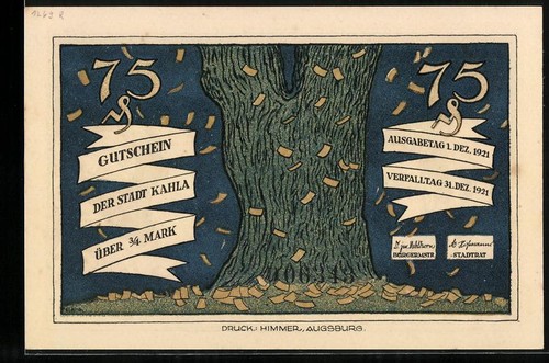 Notgeld kahla 1921 gutschein - 1921,,