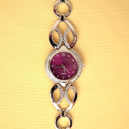 Damen quarz damenuhr lila - quarz,