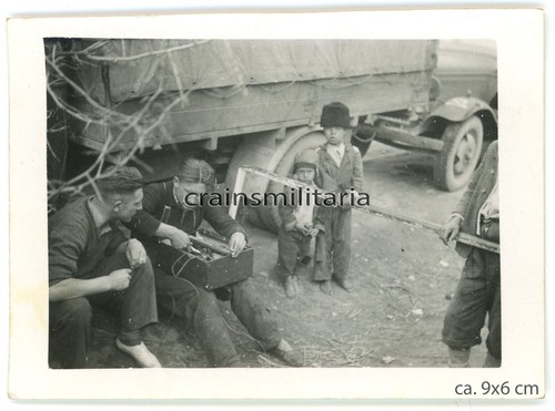 Orig foto soldaten mit radio - foto,
