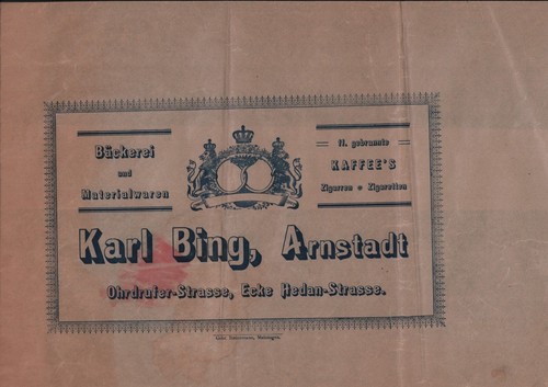 Arnstadt tüte werbung 1930 - arnstadt,,