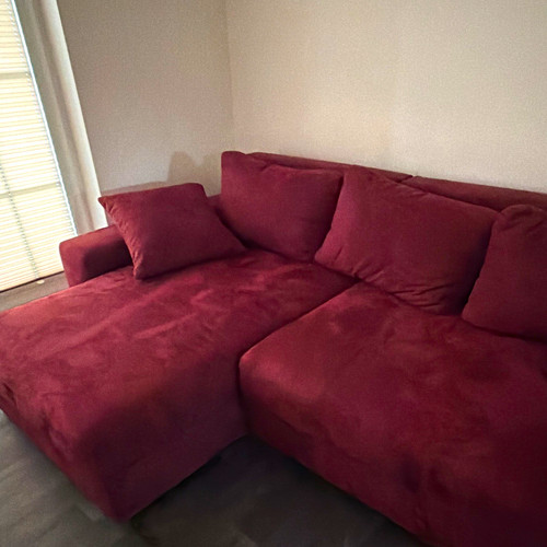 Bordeauxrotes ecksofa mit - ecksofa,