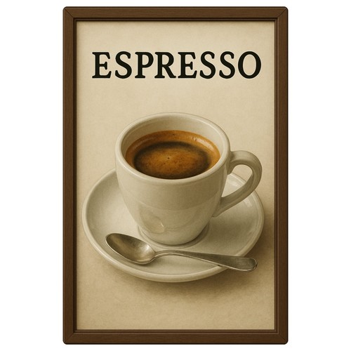 Espresso tasse blechschild - espresso, |
