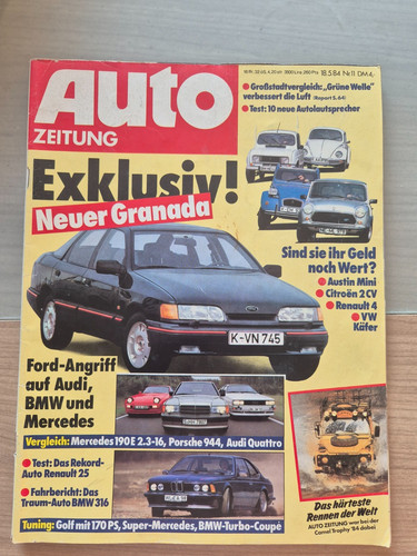Auto zeitung 1984 - vw, käfer