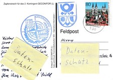 (340 Bundeswehr-Feldpost: 730 "GECONIFOR(L)"; Zapfenstreich; Postkarte 1996