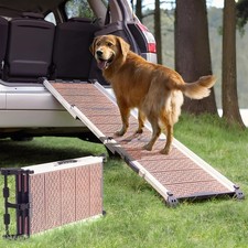 Hunderampe Auto Klappbar – stabile & rutschfeste Teleskop-Alu-Rampe bis 90 kg, r