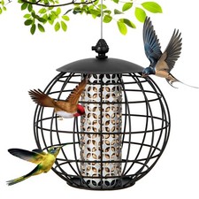Vogelhaus Metall Käfigförmiger Vogelfutterhaus zum Aufhängen Vogelfutterstation