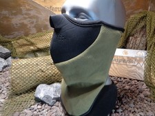 Orig. NL Armee Halbgesichtsmaske grün Kälteschutz Fleece / Neopren NEU