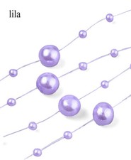 5x 1,30m  Perlengirlande, Perlenkette als Tischdekoration, verschiedenen Farben