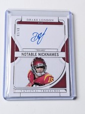 Panini National Treasures 2022 Drake London USC Falcons Rookie RC Auto /49 NFL