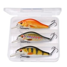 Wobbler Set Box 3 Stück Kunstköder Hardbait  Barsch Zander Hecht Angeln Köder