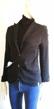 [aem'kei] Blazer *Jacke *S *36/38 *Schwarz *Baumwolle *Jersey *Taschen *Cool* 