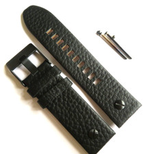 DIESEL Original Ersatzband Lederarmband DZ7291 Uhrband Schwarz 24 mm DZ7257