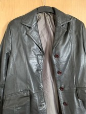 Schwarzer Ledermantel Damen Lammnappa Gr. 42