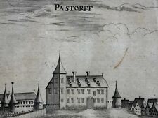 ANTIKER DRUCK KUPFERSTICH 17TES JAHRHUNDERT PASTORFF MIT RAHMEN 28x24cm