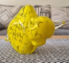 Glas * Figur * Bulle * Stier * gelb * Deko *