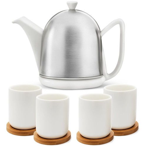 Weiße teekanne liter matt - teekanne,