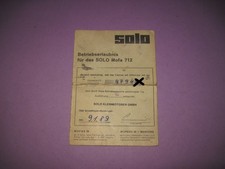 Betrieberlaubnis Solo 712 Mofa