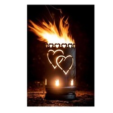 Feuertonne Liebe mit Herzen und Tauben Feuerstelle Feuersäule 