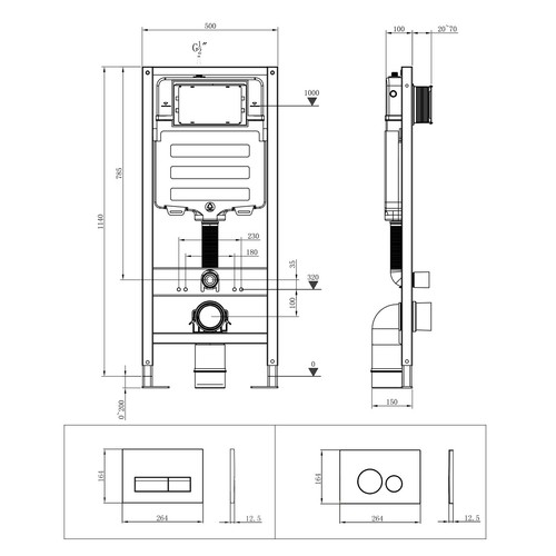 Komplettset spülrandlos - komplettset,