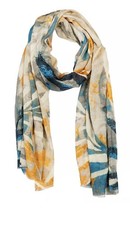 Damenschal neuwertig florales Design 70 x 200 cm Modal / Baumwolle Tuch wie neu