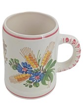 ULMER KERAMIK Krug Retro Mehrfarbig Blumen Keramik 12.5cm