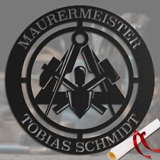 Maurer Zunftschild - Geschenk für Maurer - Zunftzeichen mit Wunschtext