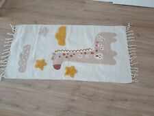 Kinderteppich Spielteppich ca. 70x140 Babyteppich 100% Baumwolle creme Wanddeko