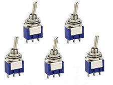 5 Miniatur Kippschalter Schalter 3 polig 1 x UM EIN/EIN od. EIN/AUS