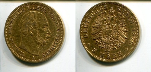 Preussen 1878 5 mark in - preussen,