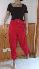 Jeans im Trachtenstil Gr.40 rot  mit Stickerei und Hirschhornknöpfen