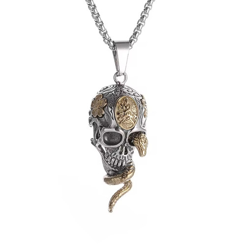 Halskette totenkopf anhänger - halskette,