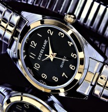 Excellanc Damen Armband Uhr mit Edelstahl Zugband  Silber Gold Farben Schwarz