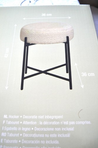 Hocker creme hoch boucle - cm,