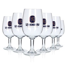 6x Löwenbräu Glas 0,4l Pokal