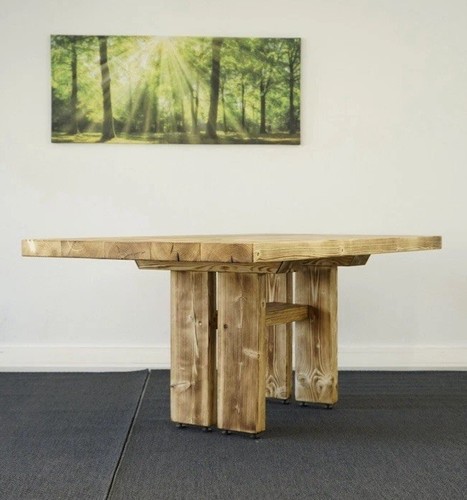 Massivholztisch mit glasplatte - massivholztisch,