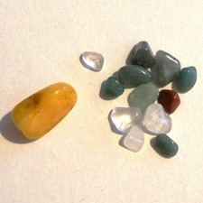 LOSE STEINE: Bernstein, Achat, Bergkristall