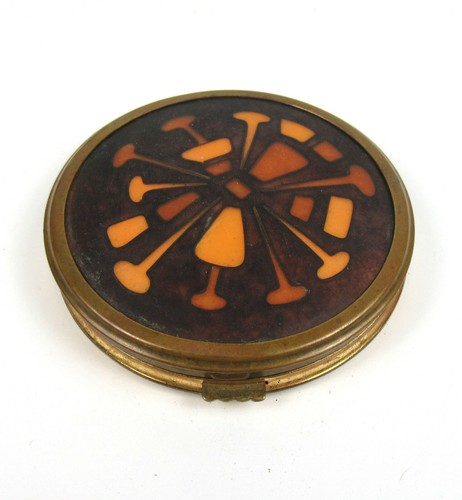 Mid century metall puderdose - mid-century,