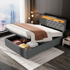 RGB-LED Polsterbett Doppelbett