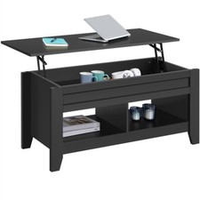 Couchtisch Kaffeetisch Sofatisch mit 2 offenen Regalf?cher Holz Wohnzimmertisch