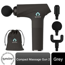 Gymcline Massagepistole kompakte Größe mit 1500mAh Akku & 3 Geschwindigkeitsmodi, grau